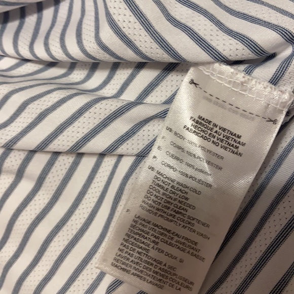 Adidas Blue & White Striped Polo - Picture 4 of 4